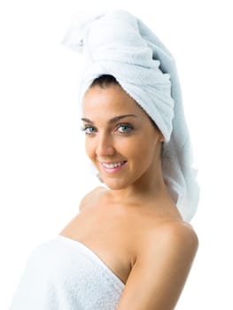 beautiful woman with no make up smiling