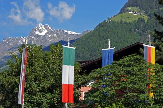 Flags,Festwiese Dorf Tirol