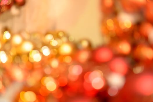 Blurred red and gold Christmas balls background