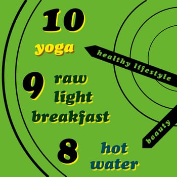 Healthy lifestyle - yoga, raw light breakfast, hot water