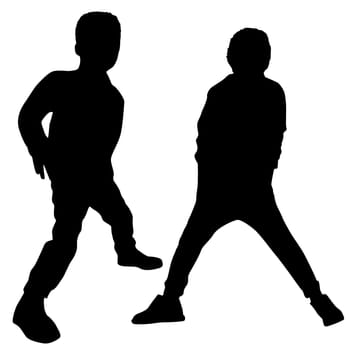 Silhouettes of two fashion boys