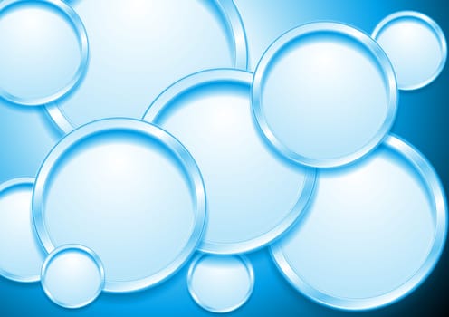 Abstract blue design with 3d round shapes. Vector backdrop eps 10