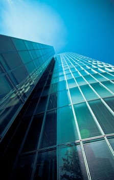 office buildings.  Modern glass building exterior