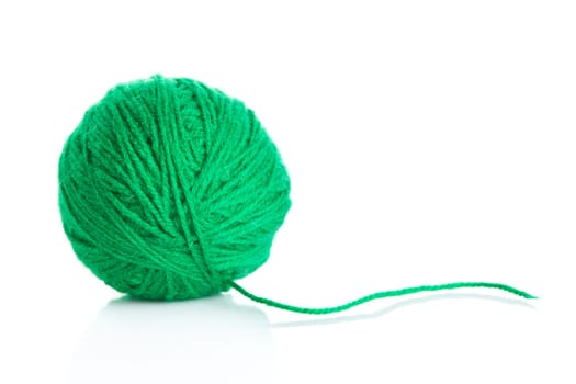 wool yarn ball isolated on white.  ball of yarn for knitting