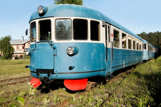 The old train in railway museum in Porvoo in Finland