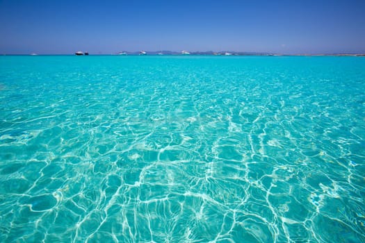 Illetes Illetas turquoise beach in Formentera Balearic Island