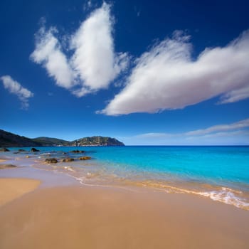 Ibiza Aigues Blanques Aguas Blancas Beach at Santa Eulalia Balearic Islands of spain
