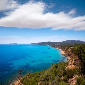 Ibiza Aigues Blanques Aguas Blancas Beach at Santa Eulalia Balearic Islands of spain