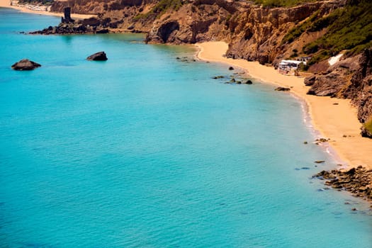 Ibiza Aigues Blanques Aguas Blancas Beach at Santa Eulalia Balearic Islands of spain