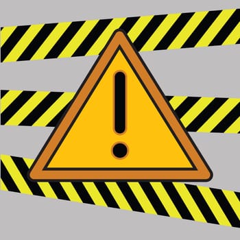 colorful illustration with danger warning sign  for your design
