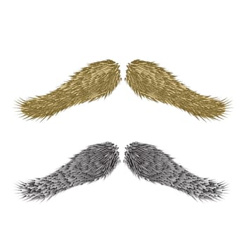 colorful illustration with abstract vintage  mustaches  for your design