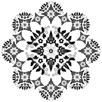 circular pattern of traditional motifs and ancient oriental ornaments