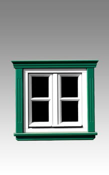 The photograph of an old wooden window,which was cropped.