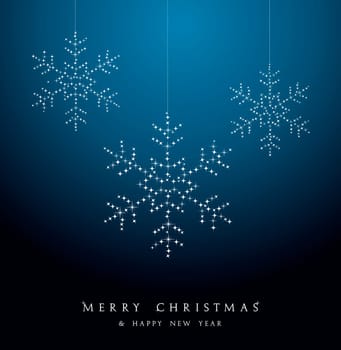 Merry Christmas hanging snowflakes luxury decoration. Vector file organized in layers for easy editing.