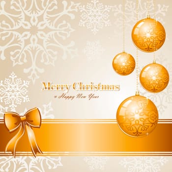 Luxury Merry Christmas gold elements and snowflakes background. EPS10 vector file organized in layers for easy editing.