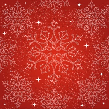 Merry Christmas decoration snowflakes seamless pattern red background. Vector file organized in layers for easy editing.