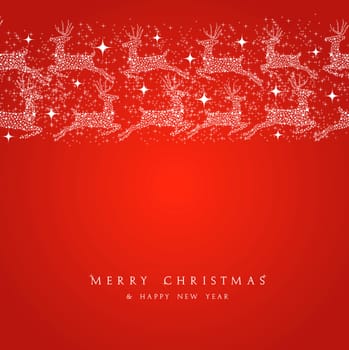 Merry Christmas reindeer decorations elements seamless pattern border. Vector file organized in layers for easy editing..