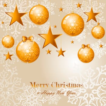 Luxury Merry Christmas snowflakes and gold elements background. EPS10 vector file organized in layers for easy editing..