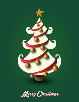 Merry Christmas tree decoration elements composition. EPS10 vector file with transparency organized in layers.