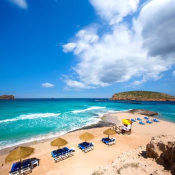 Ibiza Cala Conta Comte beach in San Jose at Balearic Islands Spain