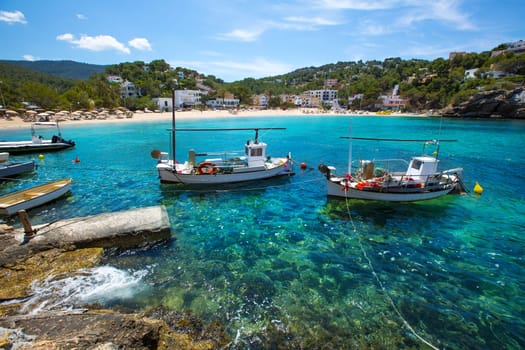 Ibiza Cala Vedella Vadella in San Jose at Balearic Islands of spain