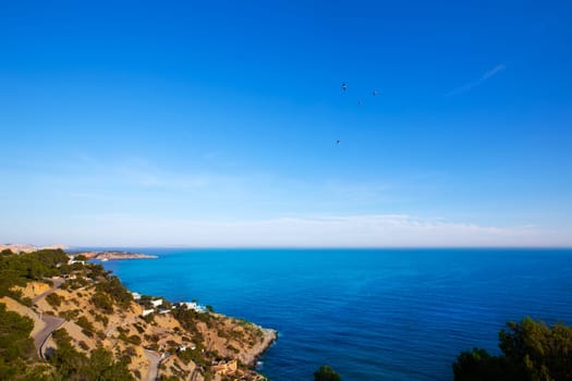 Ibiza Es Cubells Mediterranean view in san Jose at Balearic Islands of spain