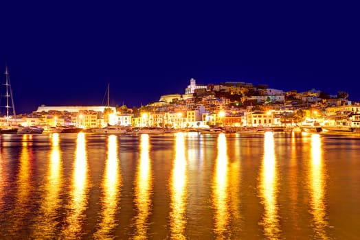 Eivissa Ibiza town downtown at sunset dalt villa in Balearic Islands of spain