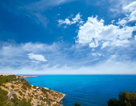 Ibiza Es Cubells Mediterranean view in san Jose at Balearic Islands of spain