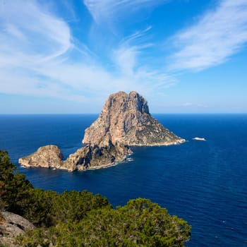 Ibiza Es Vedra and Vedranell from Torre des Savinar Sant Josep in Balearic Islands