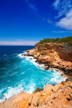 Ibiza Punta de Sa Galera beach in San Antonio at Balearic Islands Spain