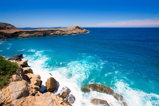 Ibiza Punta de Sa Galera beach in San Antonio at Balearic Islands Spain