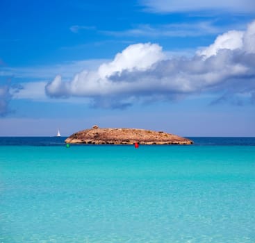 Illetes Illetas island in formentera beach at Balearic Islands of spain