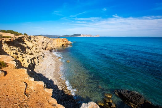 Ibiza Sa Caleta beach in south San Jose at Balearic Islands of spain