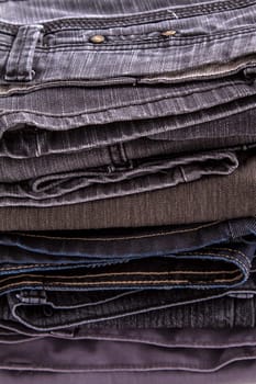 A pile of dark jeans.