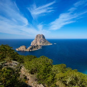 Ibiza Es Vedra and Vedranell from Torre des Savinar Sant Josep in Balearic Islands