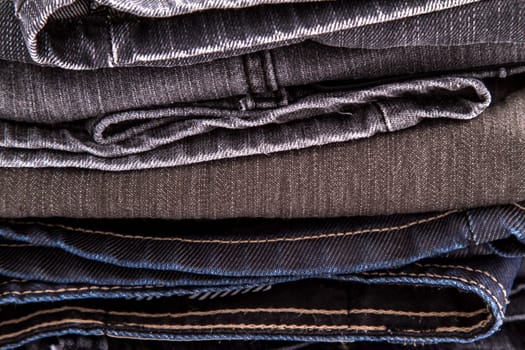A pile of dark jeans.
