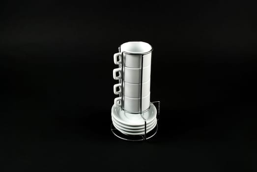 Stock pictures of coffee cups stacked for storage and usage