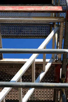 Scaffolding during renovation work on the house