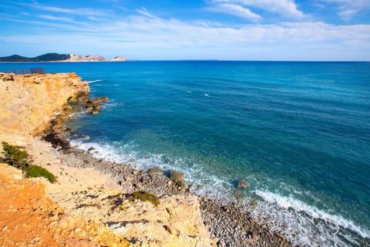 Ibiza Sa Caleta beach in south San Jose at Balearic Islands of spain