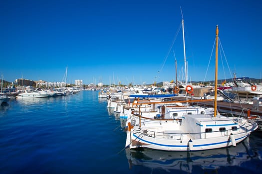 Ibiza san Antonio Abad de Portmany marina port in Balearic Islands of spain