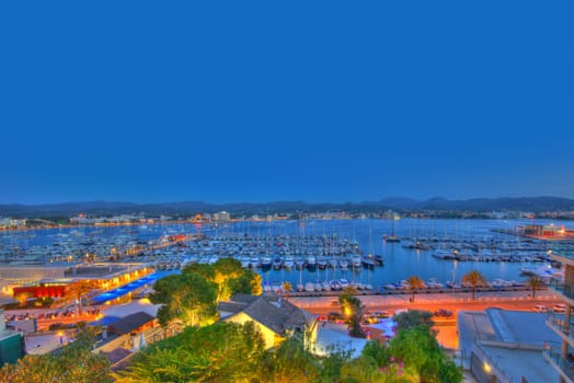 Ibiza San Antonio Abad Sant Antoni Portmany sunset in Balearic islands