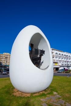 Ibiza san Antonio Abad de Portmany egg square statue downtown Baearic Islands