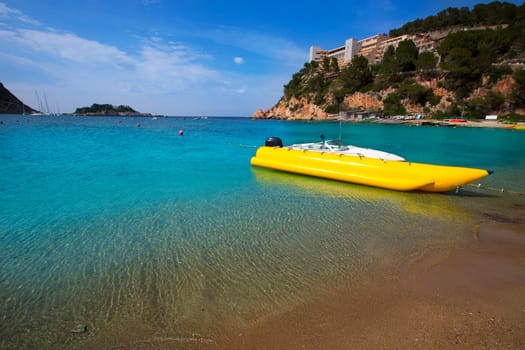 ibiza Port de Sant Miquel San Miguel beach in Balearic islands Spain