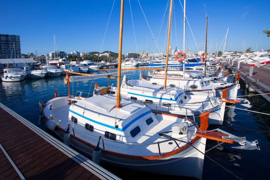 Ibiza San Antonio Abad Sant Antonio de Portmany marina at Balearic islands