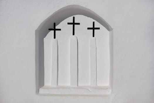Ibiza Sant Carles de Peralta white church in Balearic Islands Spain