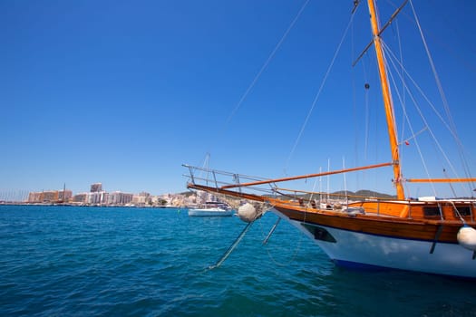 Ibiza San Antonio Abad Sant Antoni de Portmany sailboats in Balearic Islands