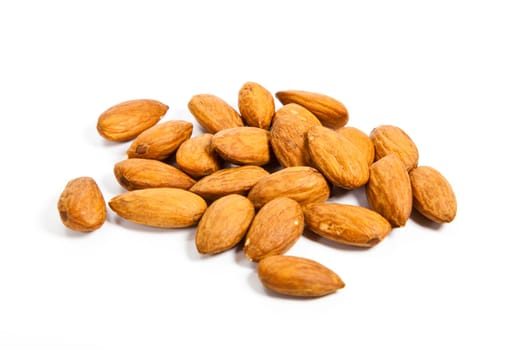 almonds isolated on the white background
