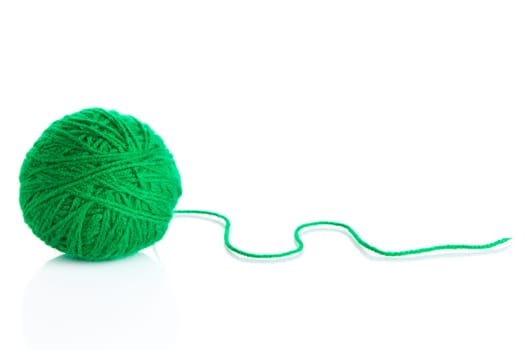 wool yarn ball isolated on white.  ball of yarn for knitting