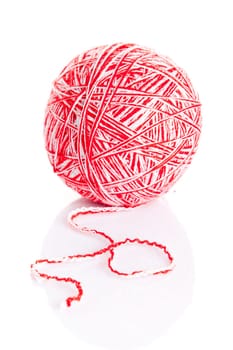 wool yarn ball isolated on white.  ball of yarn for knitting