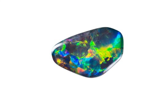 A cropped opal with a complete colour spectrum